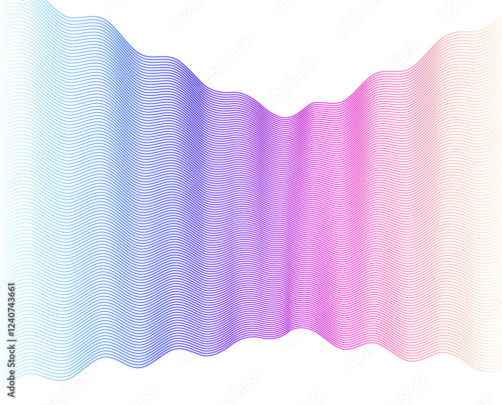 Poster wave of the many colored lines. abstract wavy stripes on a white background isolated. creative line 