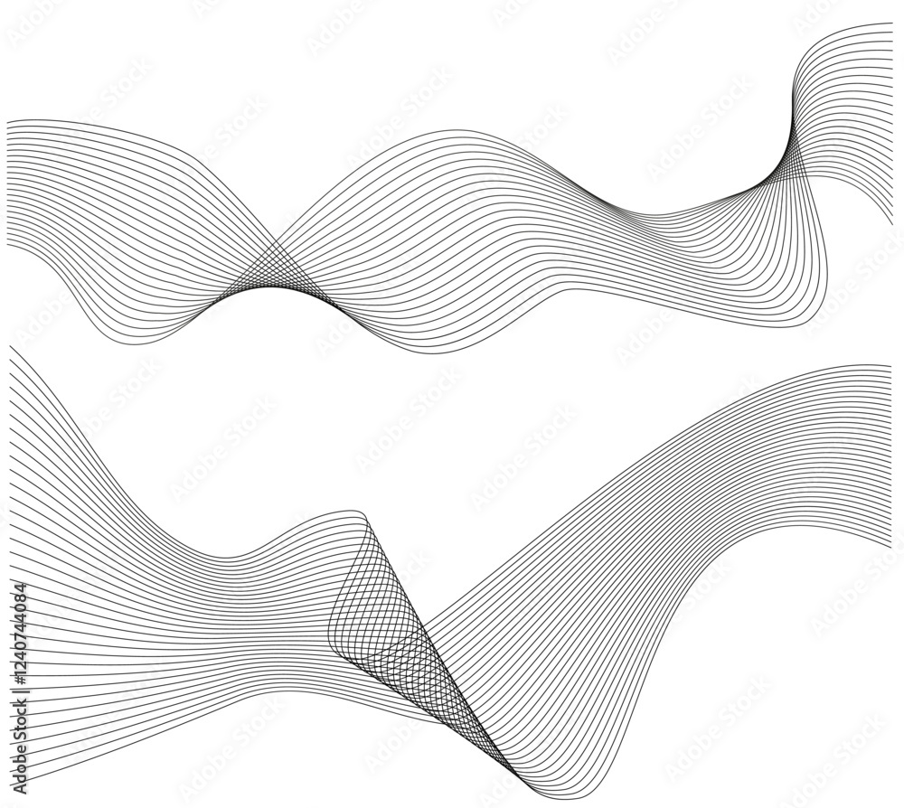 Poster wave of the many colored lines. abstract wavy stripes on a white background isolated. creative line 