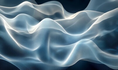 Obraz premium Abstract translucent layers forming radiant wave patterns. Branding-ready futuristic texture, Generative AI