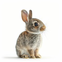 Obraz premium Cute rabbit with soft fur and large ears.