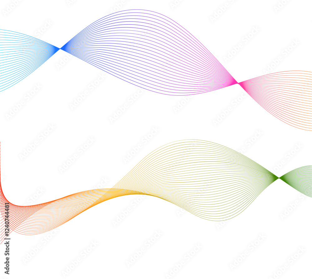 Poster wave of the many colored lines. abstract wavy stripes on a white background isolated. creative line 