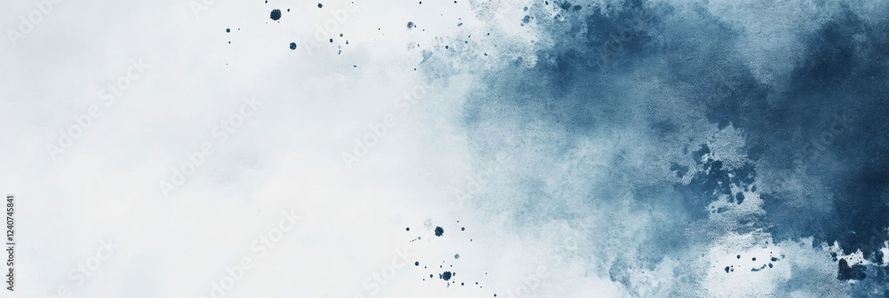 Poster Soft blue watercolor texture providing a calming backdrop for creative projects and text insertion. Generative AI