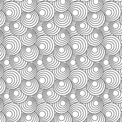 Vector black and white seamless patterns with ring circle