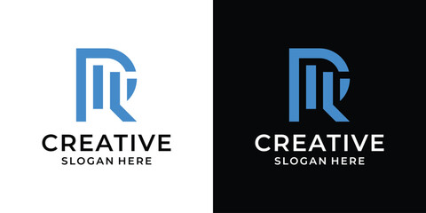 letter R financial logo design vector