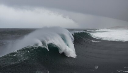 Stunning Ocean Wave under Clody Sky