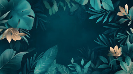 A luxurious teal design with subtle gradients and organic shapes, evoking sophistication and calmness.
