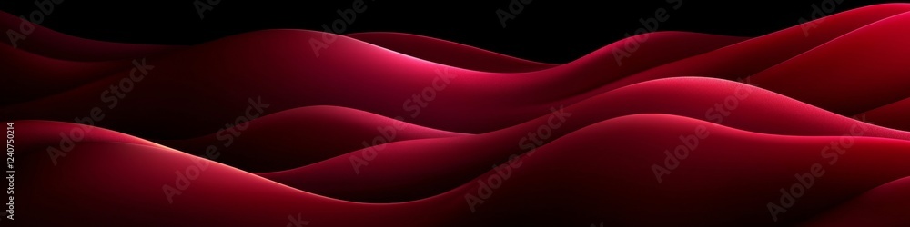 Poster flowing red light rays, abstract design background with smooth curves and high contrast
