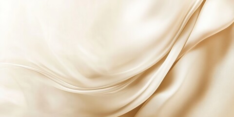 Obraz premium Flowing Ivory Elegance Abstract Background of Seamless, Luxurious Ivory Fabric in Gentle Waves