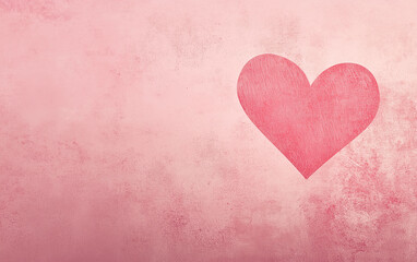 Fototapeta premium Minimalist Pink Heart on Textured Background 