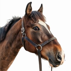 Obraz premium Close-up of a brown horse's head.