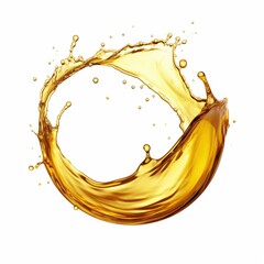 Obraz premium Vibrant Splash of Olive Oil in Circular Motion Captured on White Background