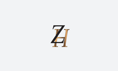 ZH, HZ, Z, H Abstract Letters Logo Monogram