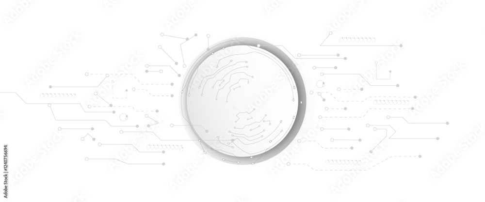 Aufkleber abstract technology background with gears and circuit elements