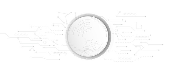 Abstract Technology Background with Gears and Circuit Elements