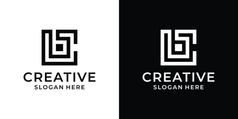 Initial letter BC logo design vector