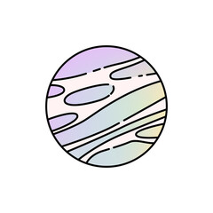 Vector Mars planet or Martian cosmic or space sphere. Icon of celestial globe with craters and terrain. Astronomy and astrophysics, galaxy and universe science. Cosmos exploration. Solar system.