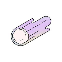 Meteorite icon or vector comet falling. Space rock or celestial asteroid fall with trail, cosmic motion. Spaceborne meteor or stellar sphere. Universe and galaxy, astronomy and planetary, aerospace.