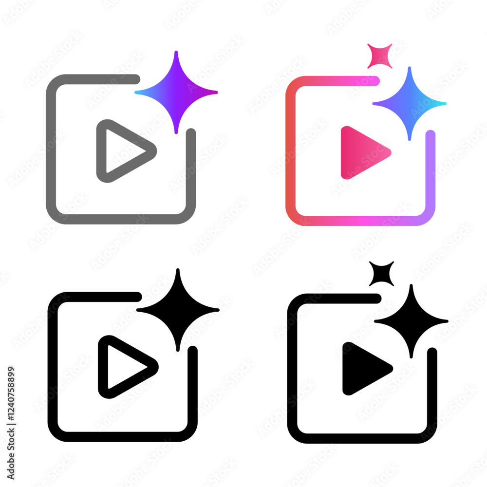 Poster generate video ai video movie film scene generator artificial intelligence icon symbol of generative