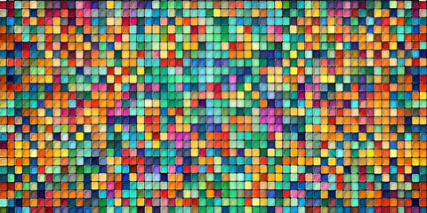 Fototapeta premium Colorful Squares Abstract Geometric Pattern Digital Art