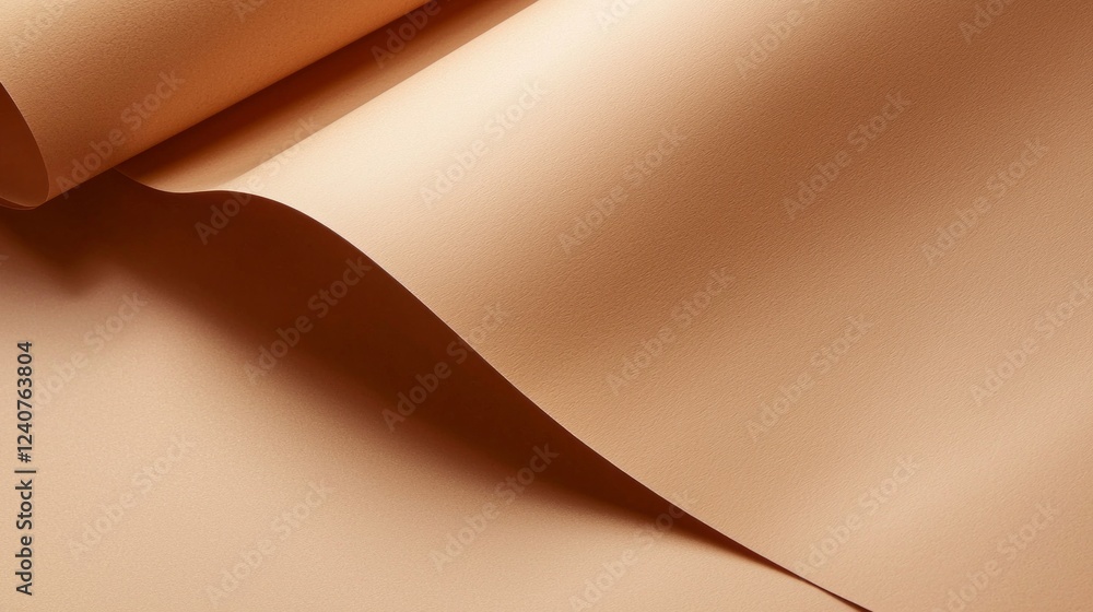 Poster the smooth, peach-colored fabric cascades gently, showcasing its softness and delicate texture under