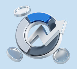 financial and banking concept of statistics and analyze graph. 3d illustration of diagram and bar charts. 3d rendering	