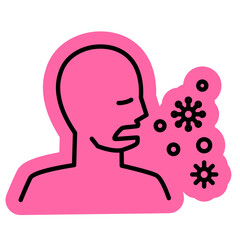 Droplet Spreading icon, Influenza Illness