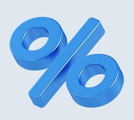 3d rendering of percent sign. stylized simple 3d illustration for business and finance