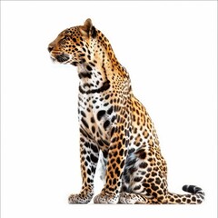 Obraz premium A majestic leopard sitting elegantly.