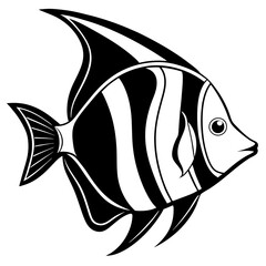 Queen angelfish icon with white background