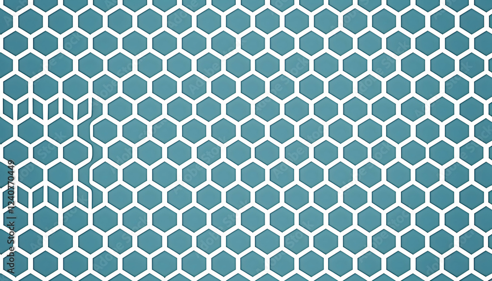 Aufkleber abstract geometric pattern featuring hexagonal shapes in a soothing blue background