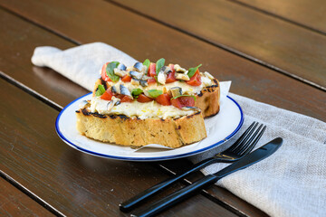 Housemade focaccia bruschetta