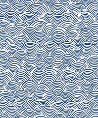 Elegant Blue and White Wave Pattern Design for Textile or Wallpaper