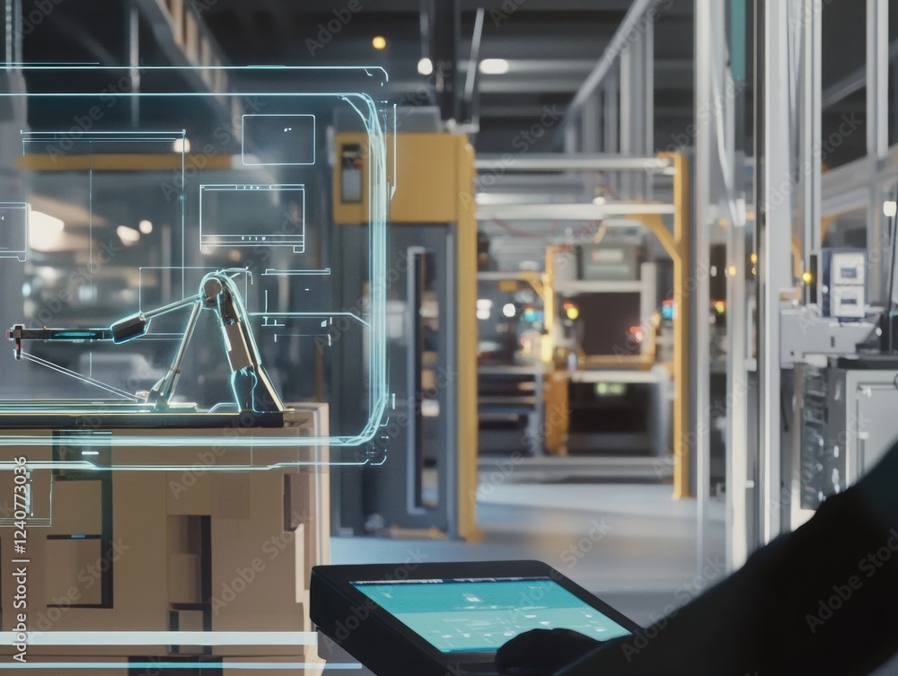 Poster a dispatcher controls a robotic delivery system in a manufacturing facility.