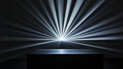 Abstract Light Rays Projection on Dark Background