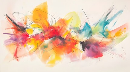 Abstract Colorful Painting Expressive Brushstrokes Vivid Hues