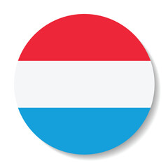Flag of Luxembourg. Flag icon. Standard color. Round flag. Computer illustration. Digital illustration. Vector illustration.