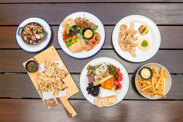 An assortment of gourmet dishes