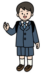 小学生の男子のベクターイラスト