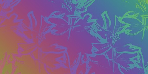 Vibrant Floral Design with a Gradient Background