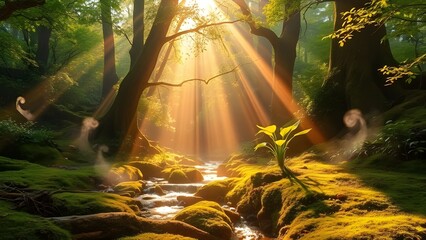 Obraz premium Sun Rays in the Forest