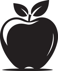 Apple silhouette vector art illustration. Apple vector icon.