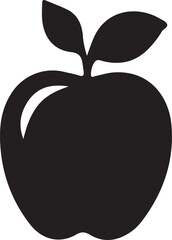 Apple silhouette vector art illustration. Apple vector icon.
