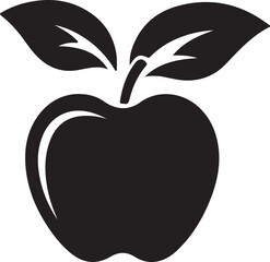 Apple silhouette vector art illustration. Apple vector icon.