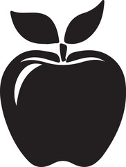 Apple silhouette vector art illustration. Apple vector icon.