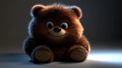Fototapeta premium 3D bear cartoon, on a clean smooth white background screen