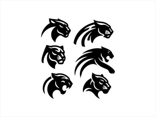 Obraz premium black panther logo set design