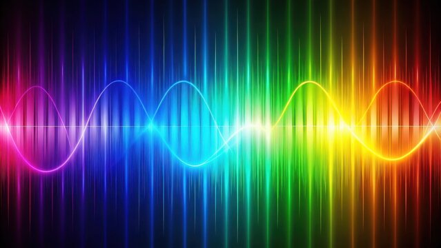 Electromagnetic Spectrum diagram with colorful waves and frequencies listed, em, radio, em, radio, microwave, gamma