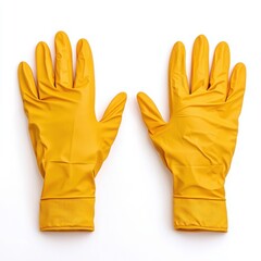 Bright yellow rubber gloves for cleaning and protective tasks.