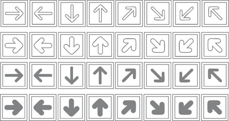 a set of arrows pointing in different directions, Directional arrows for websites and other business presentations without background