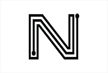Elegant Letter N logo Vector Template Initial Letter N Logo Design. Creative And Modern N logo